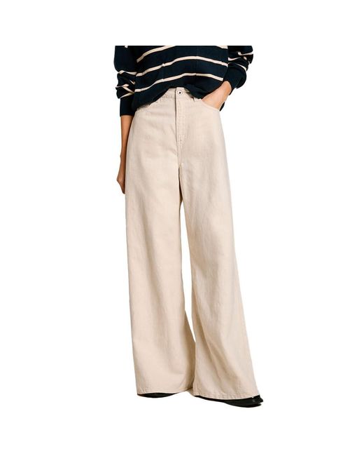 Pepe Jeans Brede Leg Jeans Uhw Jeans in het Natural