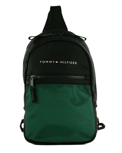 TH Essential Sling Bag Black/Olympic Green Tommy Hilfiger
