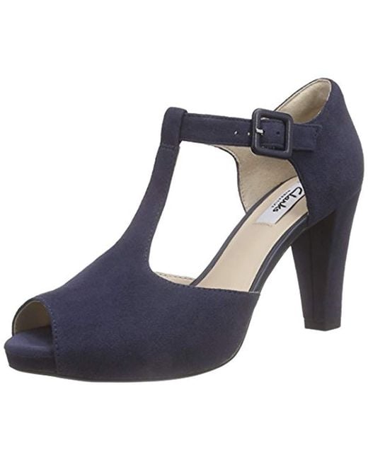 Clarks Kendra Flower, Open-toe Pumps in Blue | Lyst UK