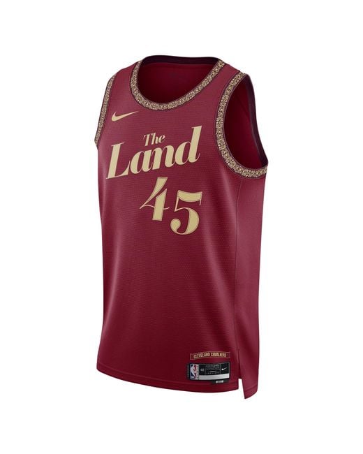 Nike Red Donovan Mitchell Cleveland Cavaliers City Edition 2023/24 Dri-fit Nba Swingman Jersey Polyester 50% Recycled Polyester for men