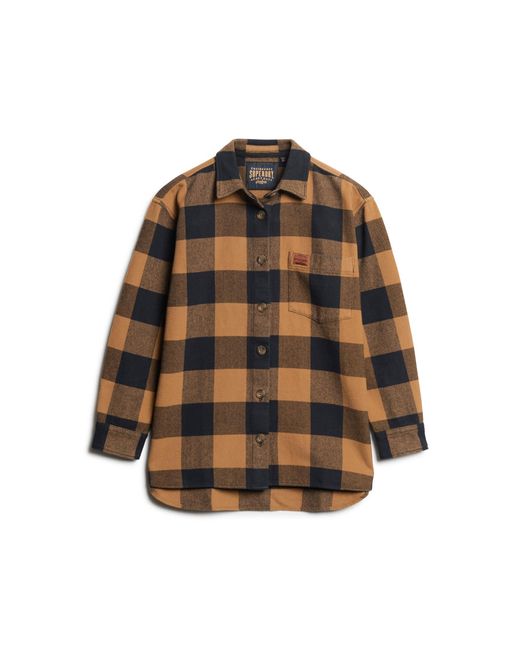 Superdry Brown Flannel Overshirt R3-shirt