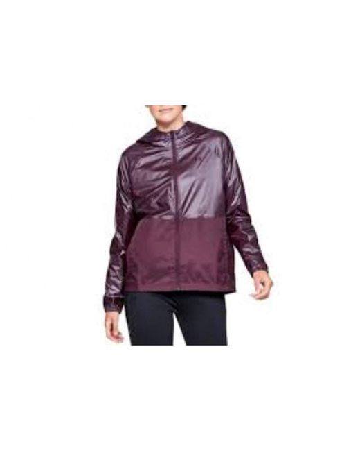 Under Armour Sweatshirt Met Capuchon Ua Metallic Woven Hoodie Full Zip in het Purple