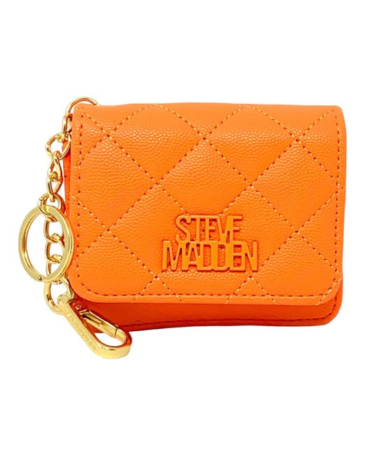 Steve Madden Orange Bwren Flap Wallet With Keyring