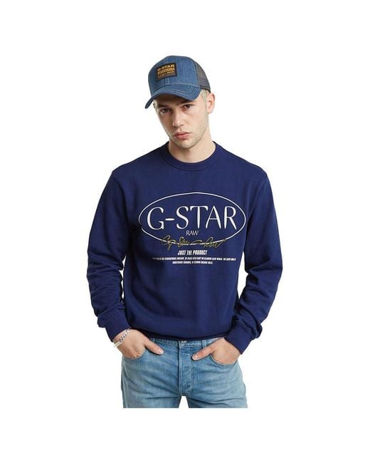 G-Star G-Star Circle G-Star Graphic Sweatshirt in Blue für Herren
