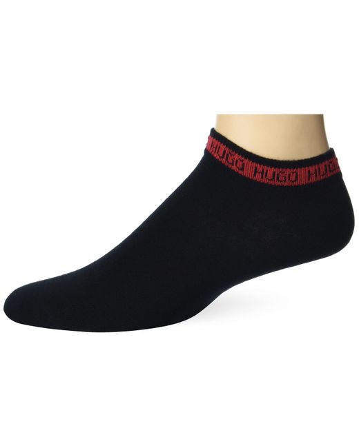 HUGO Black 2 Pack Logo Tape Cotton Ankle Socks for men