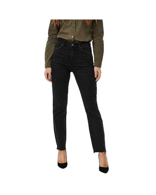Vero Moda Denim Vmbrenda Hr Straight A Cut Gu131 Ga Noos Jeans in Black  Denim (Black) - Lyst