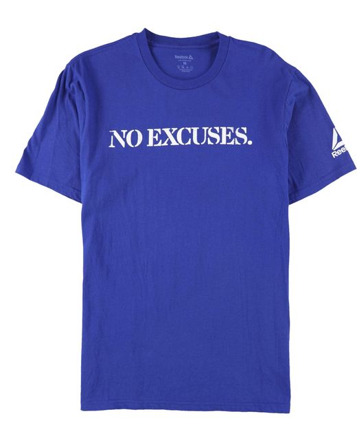 Reebok Blue S No Excuses Graphic T-shirt for men