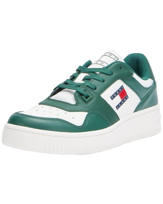 Tommy Hilfiger Tommy Jeans Cupsole Sneaker Retro Basket Schuhe in Green für Herren