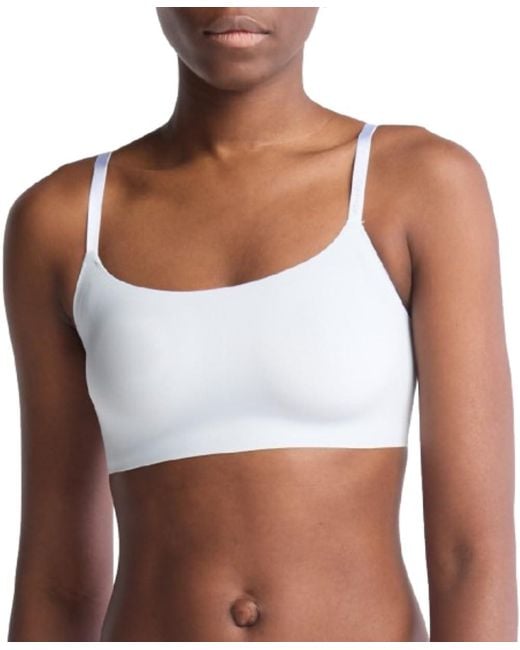 Calvin Klein White Invisibles Comfort Lightly Lined Seamless Wireless Triangle Bralette Bra