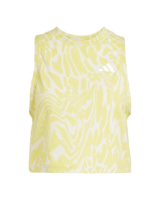 Adidas Yellow Train Essentials -Tanktop mit Allover-Print