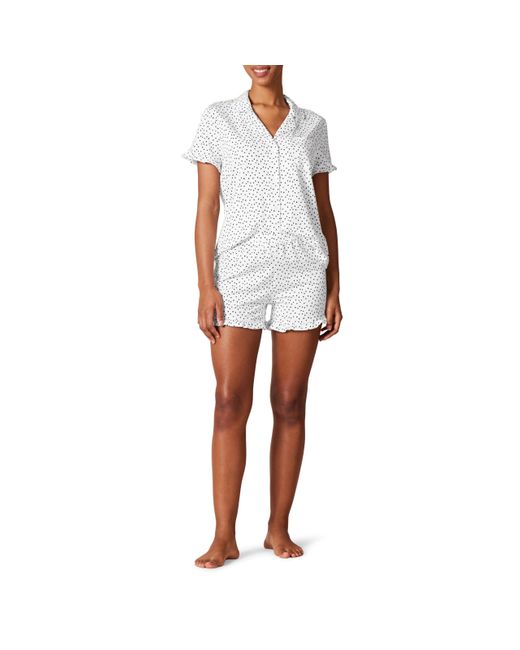 Amazon Essentials White Cotton Modal Short Pajama Set