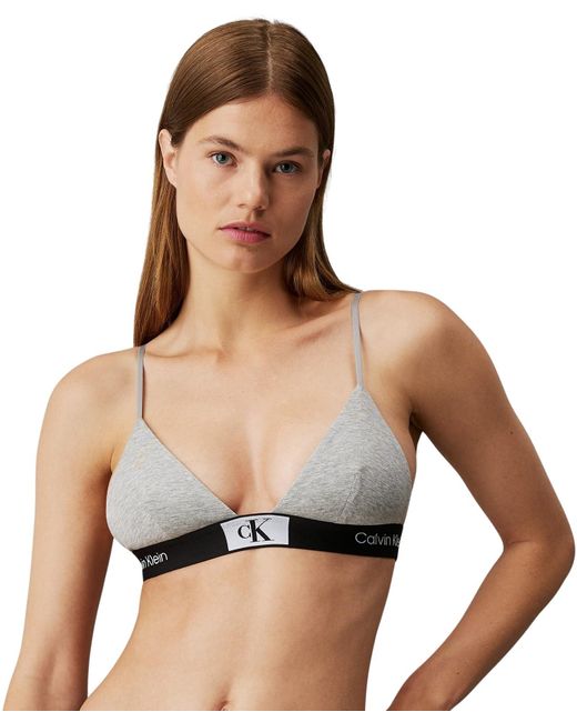 Top de Bikini Triangular para Mujer Sin Forro con Copas Blandas Calvin Klein de color Black