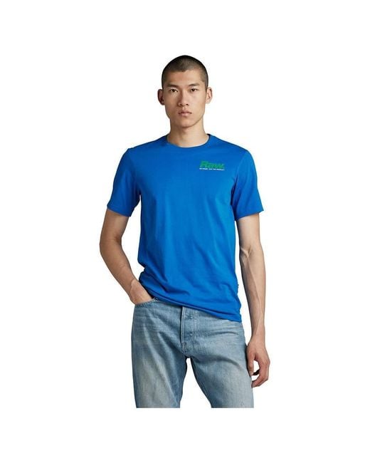 G-Star Para Hombre Camiseta Photographer Graphic Slim G-Star de hombre de color Blue