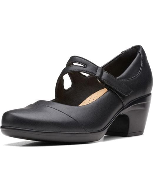 Clarks Leather Emily Clover Pump in Black Leather (Black) | Lyst UK