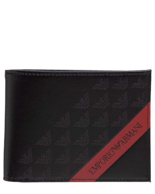 Portefeuille avec porte-monnaie avec bande rouge ASV Y4R165YQ12V Emporio Armani pour homme en coloris Black