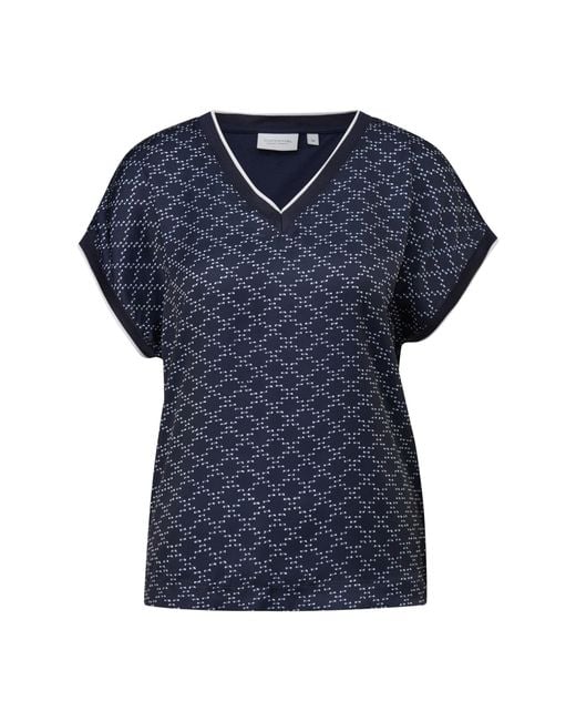 Comma, Blue T-Shirt mit Allover Print