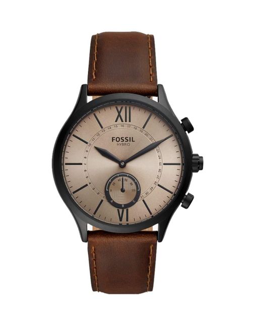 Fossil Hybrid Smartwatch Fenmore With Brown Leather Strap For Bqt1105 for men