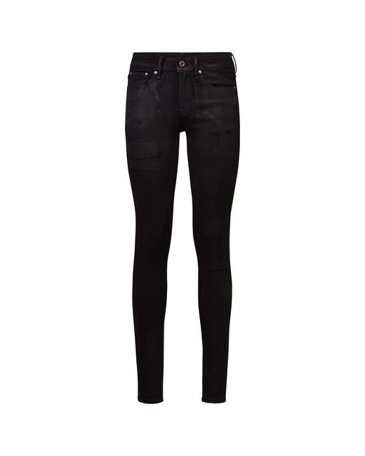 G-Star RAW Jeans 3301 Mid Waist Skinny,black Radiant Cobler Restored B472-b997,27w / 32l