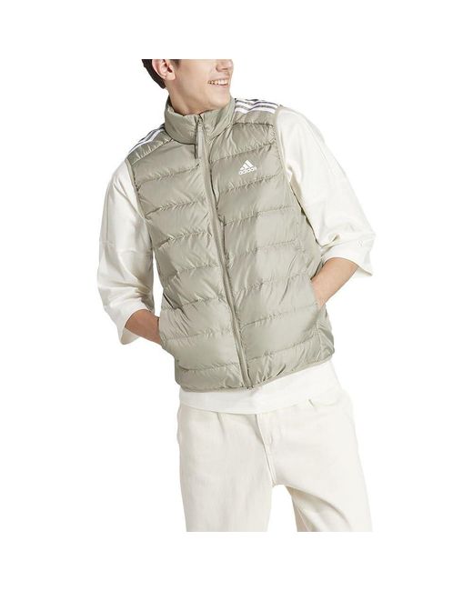 Adidas Essentials 3-Stripes Light Down Vest Jacke in Gray für Herren
