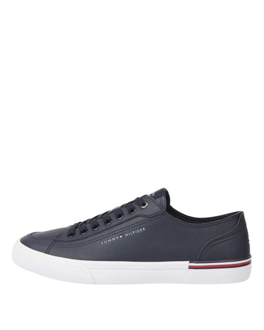 Tommy Hilfiger Blue Corporate Vulc Leather Vulcanized Sneaker for men