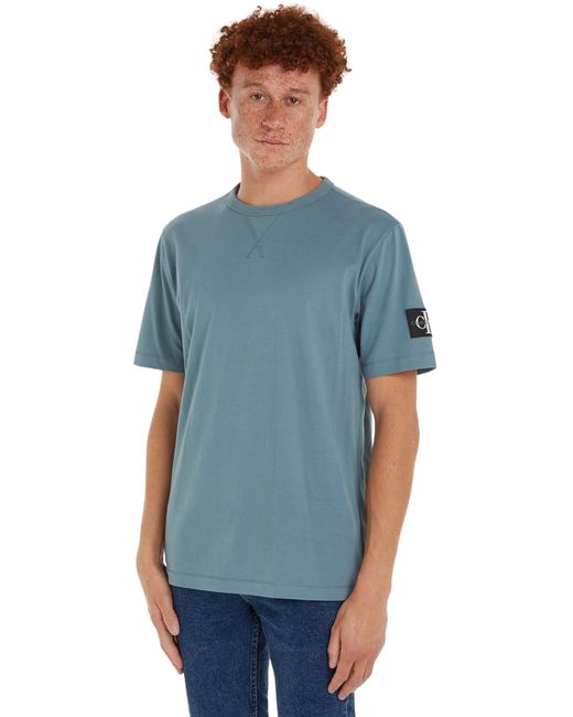Calvin Klein T-Shirt Kurzarm Badge Regular Tee Rundhalsausschnitt in Blue für Herren