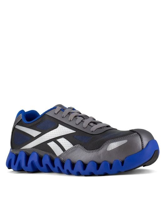 Reebok Work Men's Zig Pulse Composite Toe Work Athletic Work Shoe Grey/Blue - RB3018 für Herren