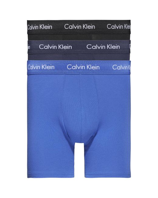 Boxer Lot De 3 Coton Stretch Calvin Klein pour homme en coloris Blue