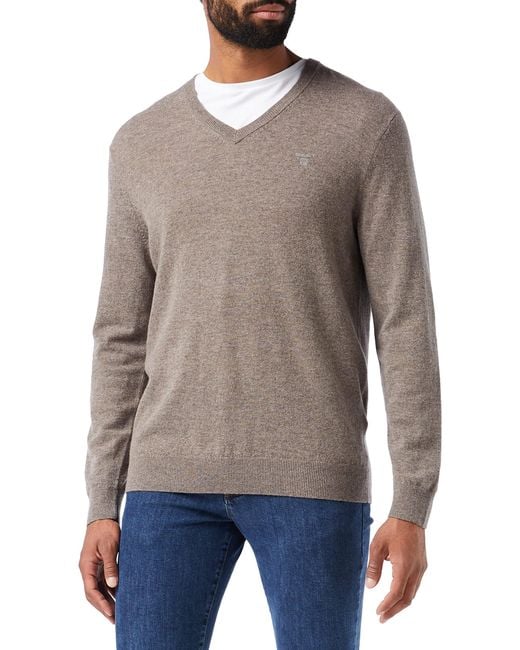 Gant Blue Md. Extra Fine Lambswool V-neck Sweater for men