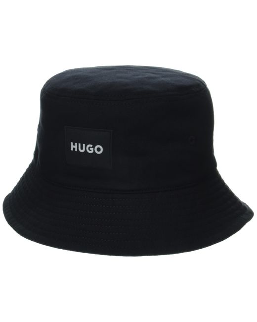 HUGO Black Square Logo Cotton Bucket Hat