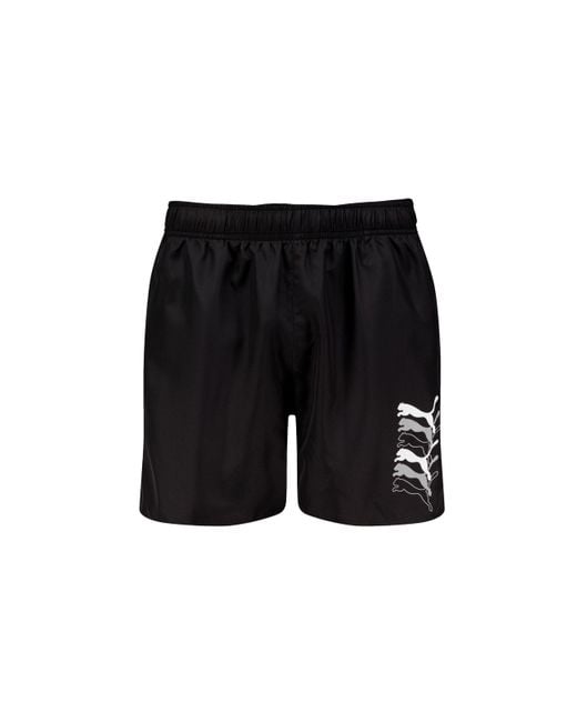Cat Logo Mid Length Maillot de Bain PUMA pour homme en coloris Black