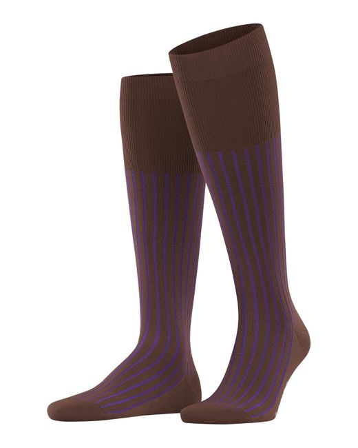 Falke Purple Shadow M Kh Cotton Long Patterned 1 Pair Knee-high Socks
