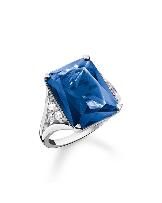 Thomas Sabo Ring Blauer Stein Silber 925 Sterlingsilber TR2339-166-1 in Blau  | Lyst DE