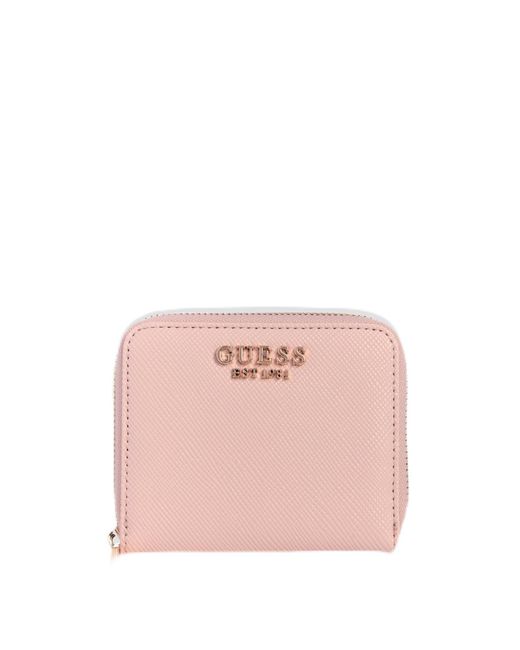 Guess Pink Laurel Kleine Geldbörse mit Reißverschluss