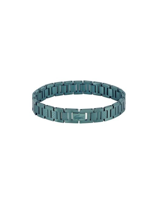 Pulsera de eslabones de acero inoxidable con chapado en verde para Lacoste de hombre de color Blue