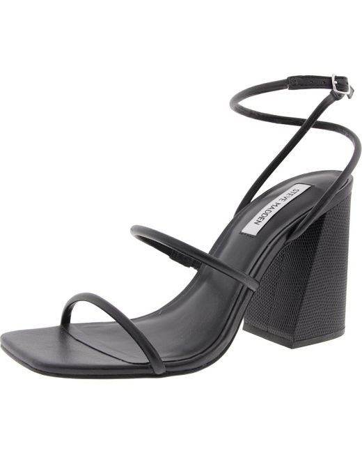 Steve Madden Black Kinsley -Blockabsatz aus Kunstleder mit Riemen