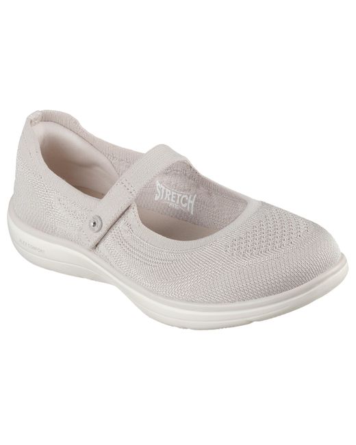 Skechers Gray On-the-go Flex Radiant-sweet Pea Mary Jane Flat