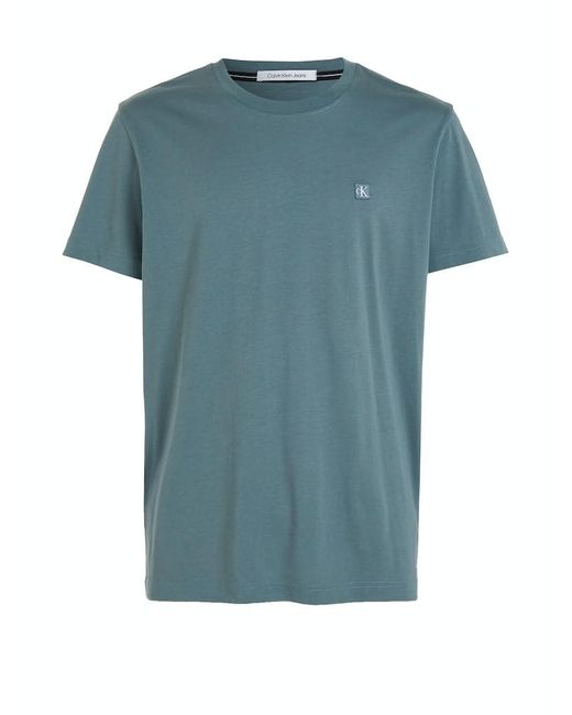 Calvin Klein T-Shirt Kurzarm Ck Embro Badge Tee Rundhalsausschnitt in Blue für Herren