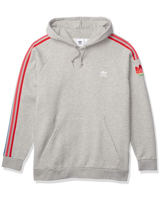 adidas trefoil stripe hoodie
