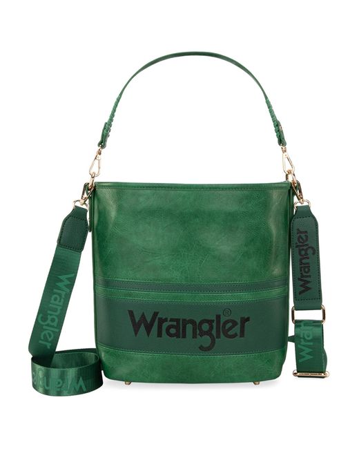 Wrangler Green Hobo Shoulder Handbag For Weave Bucket Bag