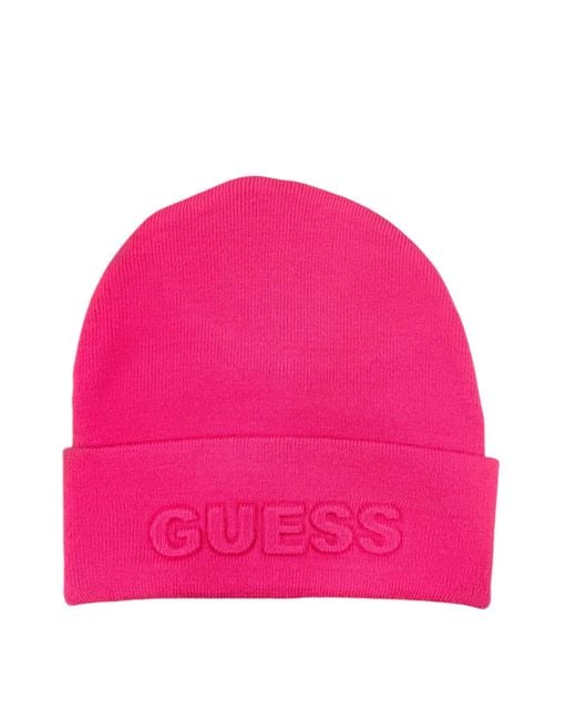 Guess Pink Cappello Cuffia Beanie AW5179POL01 Donna Viola Acrilico L