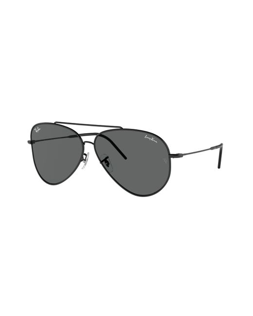 Ray-Ban Lenny Kravitz X Aviator Reverse Zonnebrillen Montuur Grijs Glazen in het Black