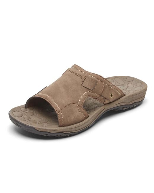 Rockport Hayes Slide Sandal in Brown Lyst