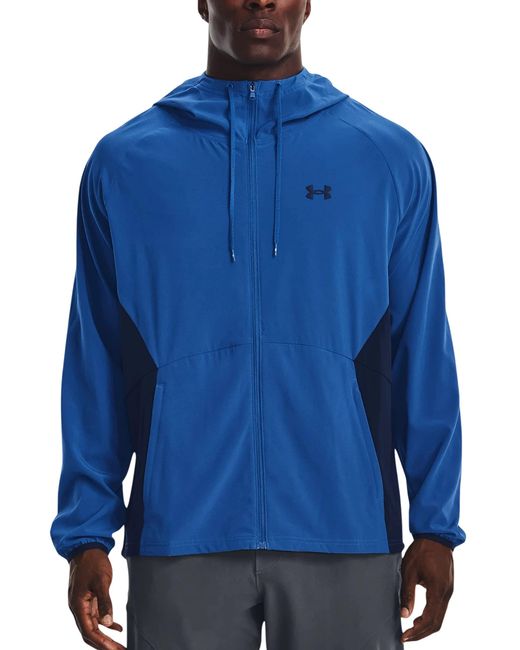 Under Armour Blue Ua Stretch Woven Hooded Jacket for men