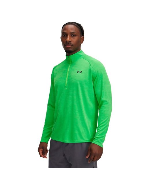Uomo Tech Textured 1/2 Zip di Under Armour in Green da Uomo
