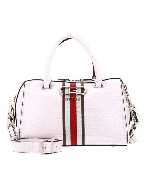 Guess Red Nelka Box Satchel Pale Pink