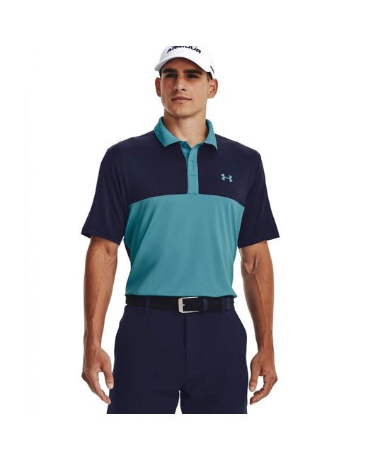 Under Armour Blue Performance 3.0 Colorblock S Polo for men