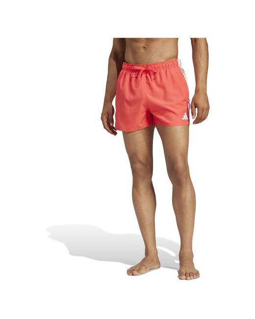 3-Stripes 3-inch Costumi da Bagno di Adidas in Red da Uomo