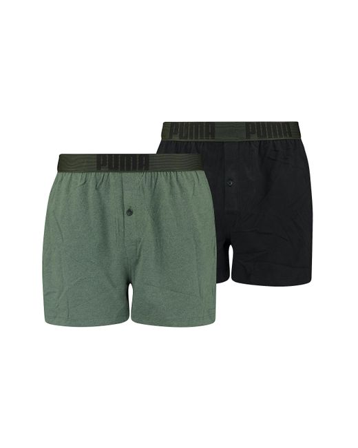 PUMA Green Men's Loose Fit Jersey Boxer Shorts for men