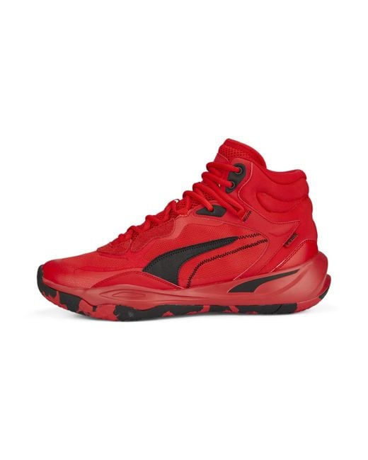 PUMA Red Playmaker Pro Mid Sneaker for men