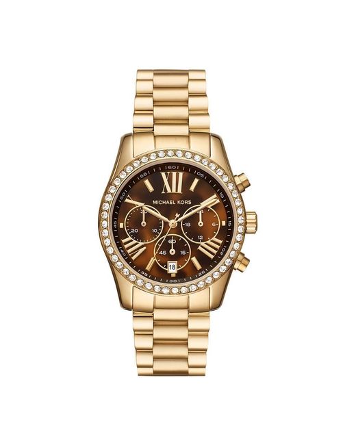 Cronografo quarzo femminile con braccialetto Lexington MK7276 di Michael Kors in Metallic